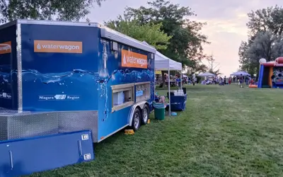 Water Wagon set up at an event in a park